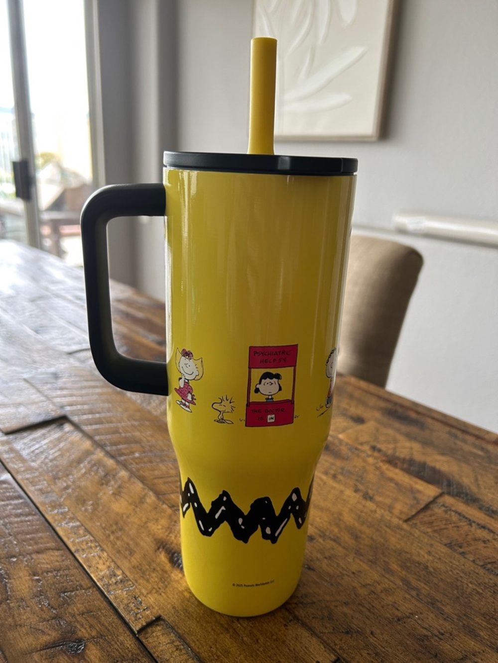 Peanuts Charlie Brown Lucy Bright Yellow Insulated Tumbler 30oz